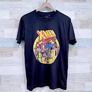 Marvel X-Men ’97 Animated Series Team Logo Crew T-Shirt Black Cotton Mens Large